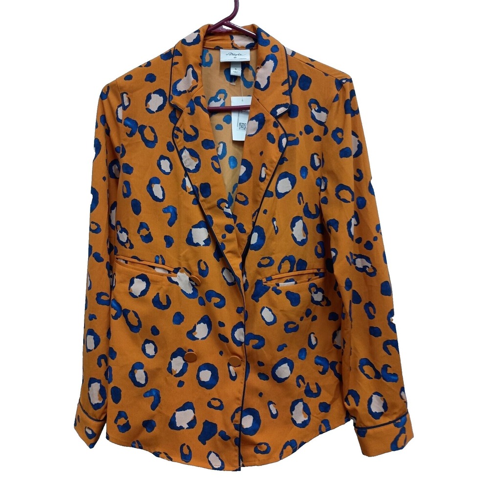 3:1 Phillip Lim Target Blazer Womens Small Golden Yellow Animal Print Office